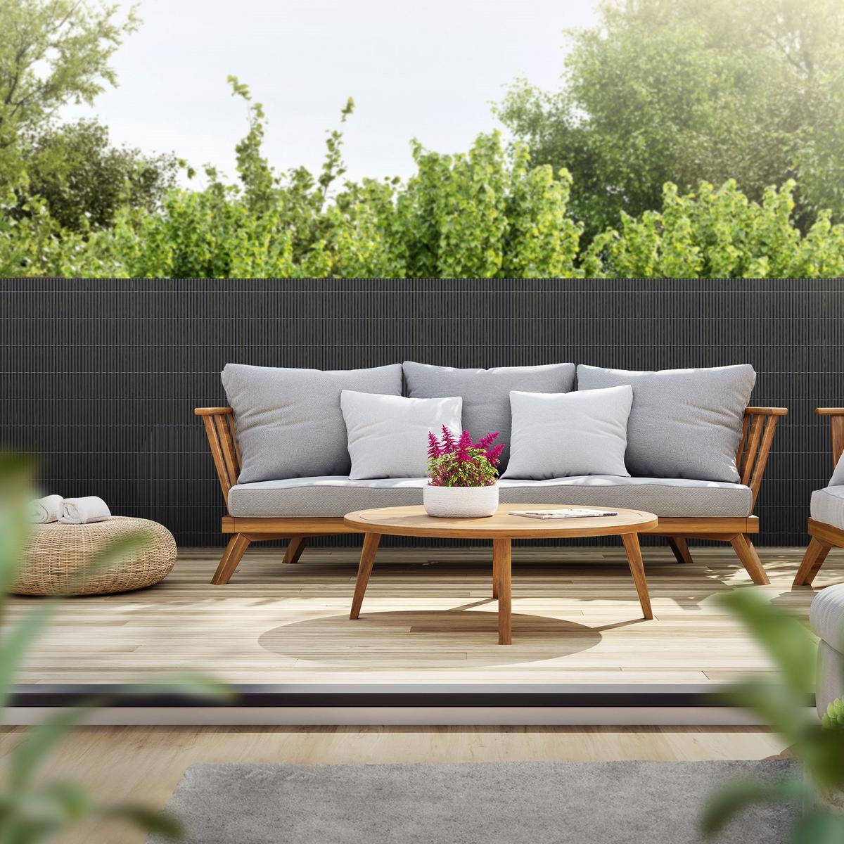 PVC SICHTSCHUTZMATTE 100 x 700 cm Anthrazit - Anthrazit, Kunststoff (700/100cm)