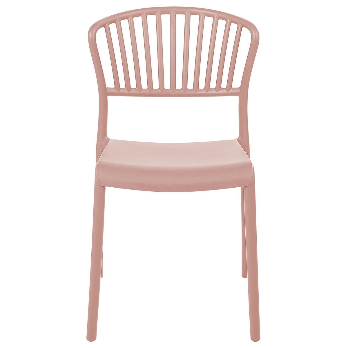 GARTENSTÜHLE 4er-Set Kunststoff rosa Gela - Pink, Kunststoff (45/78/50cm) - Beliani