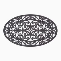 FUSSMATTE Ornament oval, Gummi 44/70 cm - Schwarz, Naturmaterialien (44/70cm) - Homescapes
