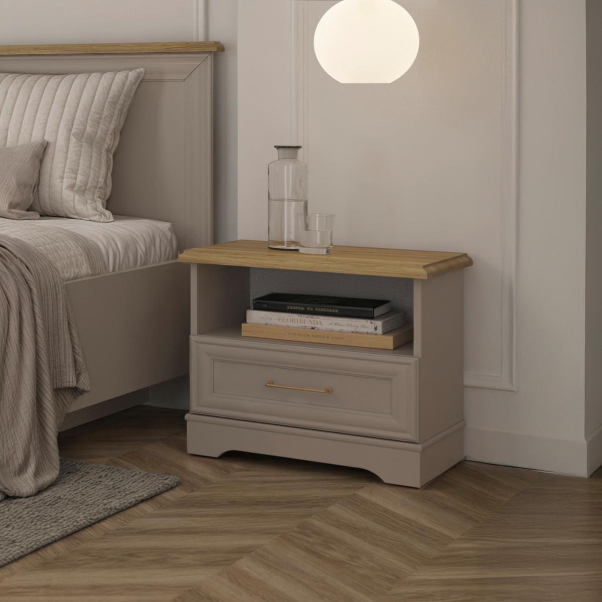 NACHTTISCH Perle Kaschmir - Beige, Holzwerkstoff (54/50/41cm) - Petits-meubles