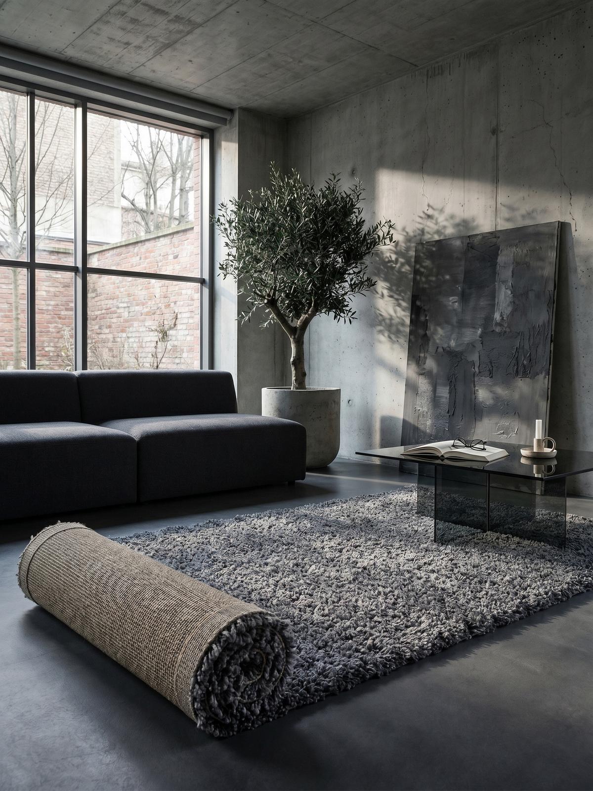 HOCHFLORTEPPICH RHEIN, einfarbig, aus Polypropylen, Grau, 80 x 250 cm - Grau, Textil (250/80cm) - KADIMA DESIGN