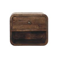 NACHTTISCH Abgerundet mit einer Schublade - Dunkelbraun/Messingfarben, Holz/Metall (30/25/25cm) - Artisan Furniture