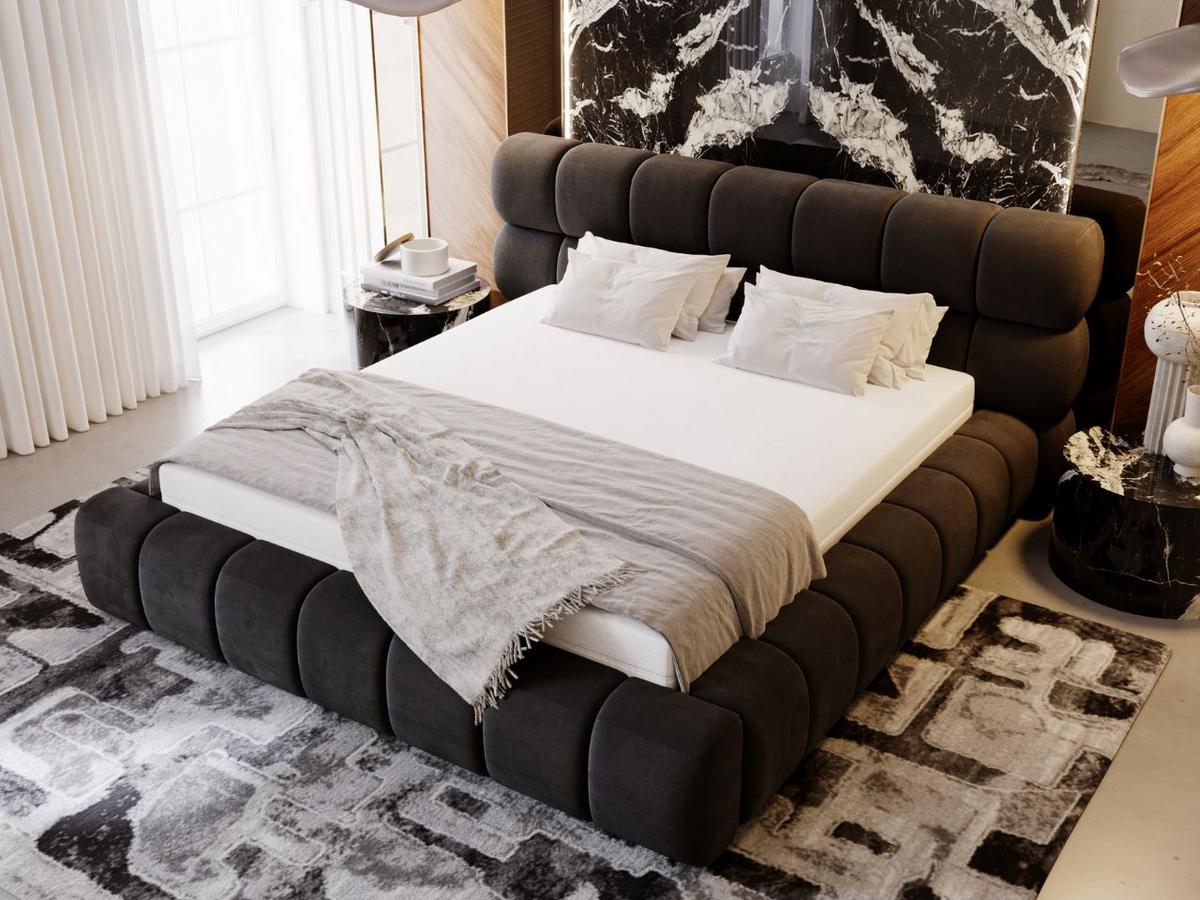POLSTERBETT Mellow 160x200 Schwarz - Schwarz, Textil (160/200cm) - Graingold