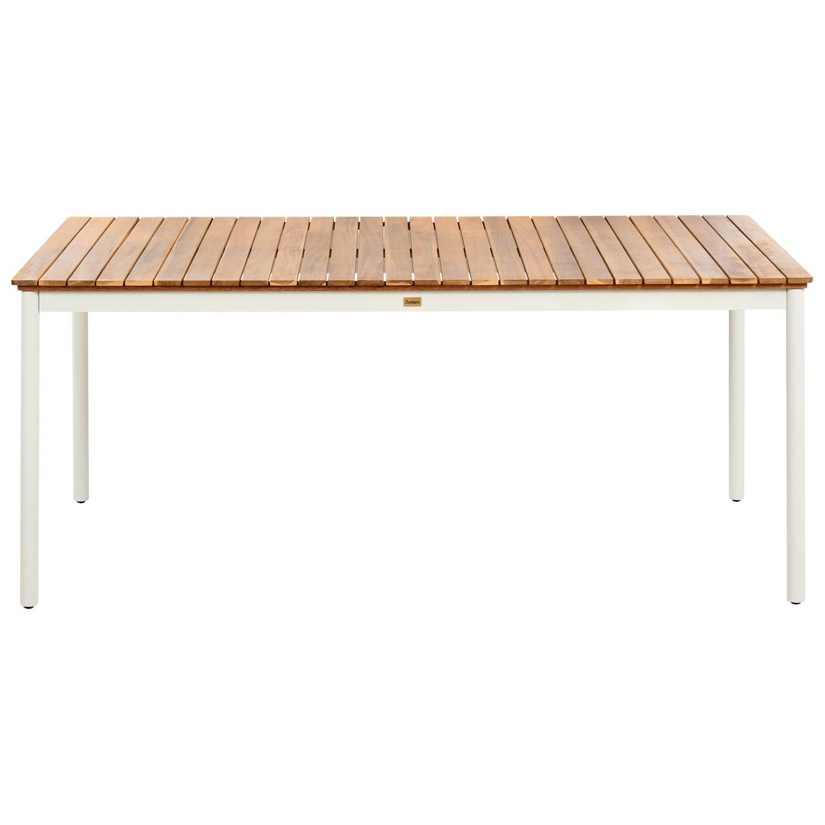 GARTENMÖBEL-SET 4-Sitzer Akazienholz Braun Corricella - Creme, Holz - Beliani