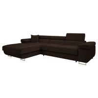 ECKSOFA Torezio Mini Cord, Seite: Links - Nussbaumfarben, Holz/Textil (280/170cm) - MIRJAN24