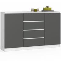 KOMMODE Weiß, Graphit Grau 99/160/40 - Weiß, Holzwerkstoff (160/99/40cm) - RAUMHIRSCH FURNITURE