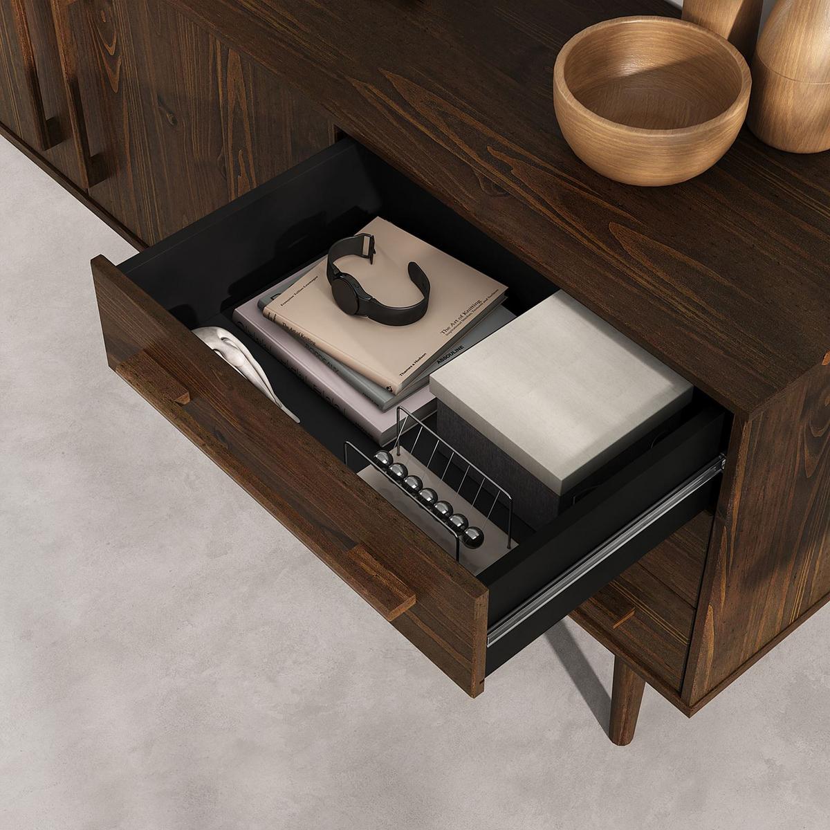 SIDEBOARD TECCA nussbaum - Nussbaumfarben, Holz (170/71/41cm) - IDIMEX