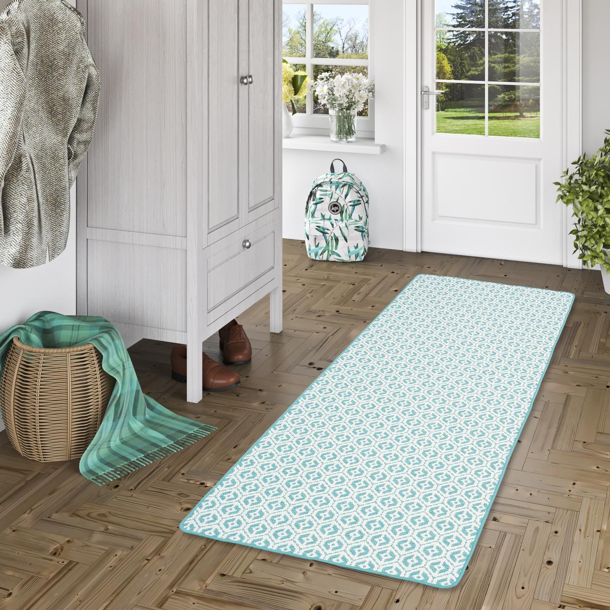 IN- UND OUTDOOR TEPPICH LÄUFER BEIDSEITIG CAPE COD - Türkis, Textil (80/160cm) - Snapstyle