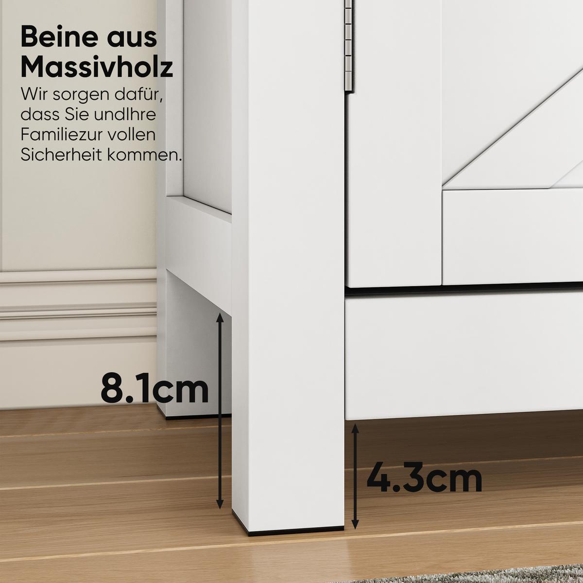 BADEZIMMERSCHRANK Landhaus Weiß & Walnuss mit Schublade & Türen - Weiß, Holzwerkstoff (76/83/30cm) - Urban Meuble
