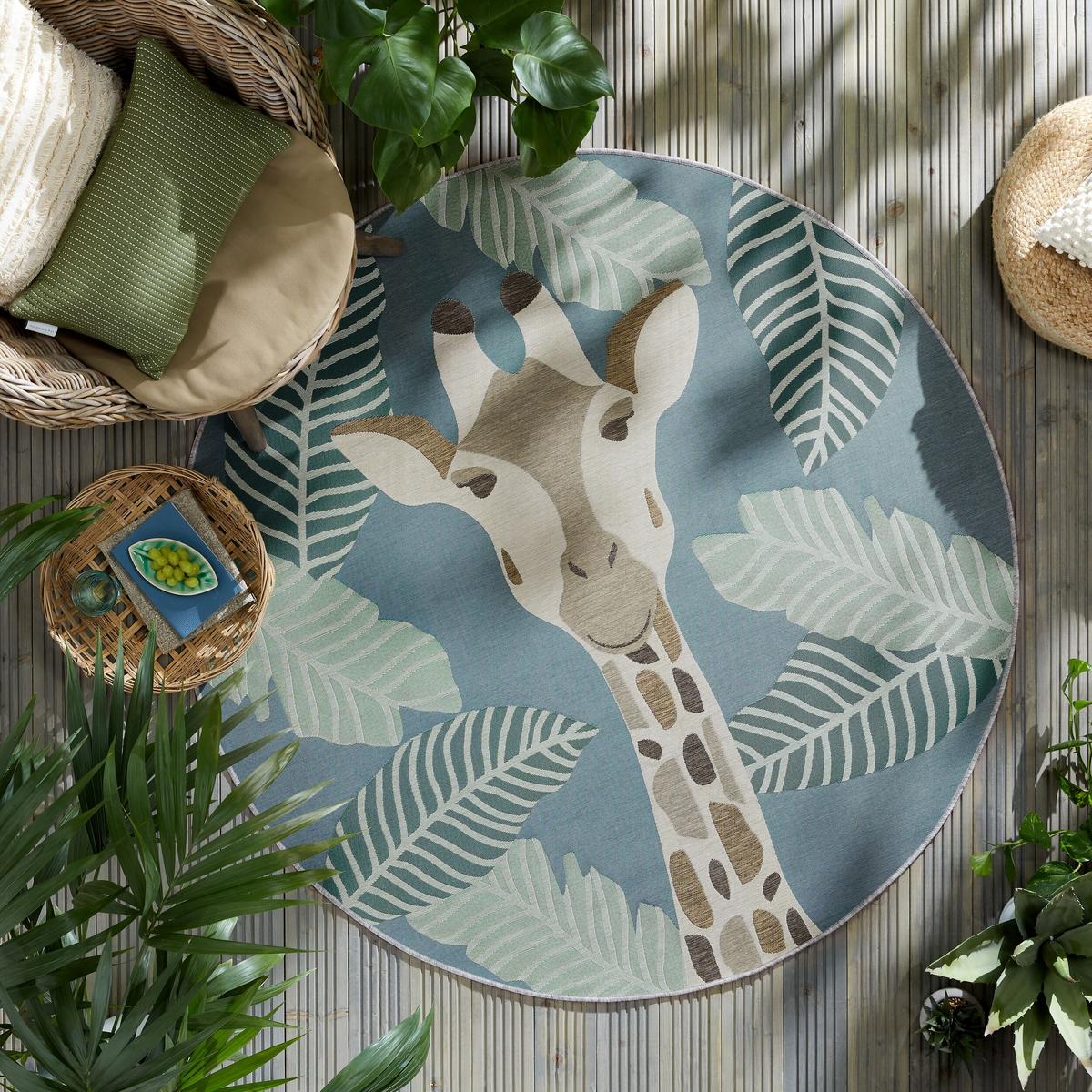 TEPPICH Outdoor Tier-Design, Giraffe, kindgerecht YEALM VINCE - Grün, Textil (160/160cm) - KADIMA DESIGN