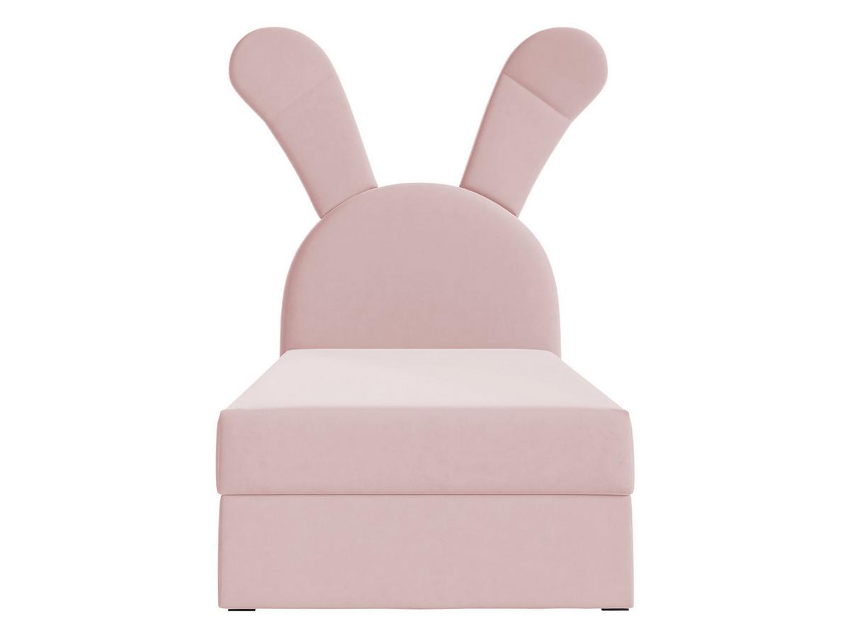 BOXBETT Bunny Light, Seite: Rechts - H3 - Hellrosa/Schwarz, Holz/Textil (100/200cm) - MIRJAN24