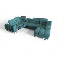 WOHNLANDSCHAFT Bastien Relax - Blau, Holzwerkstoff/Textil (350/95/198cm) - Fun Möbel