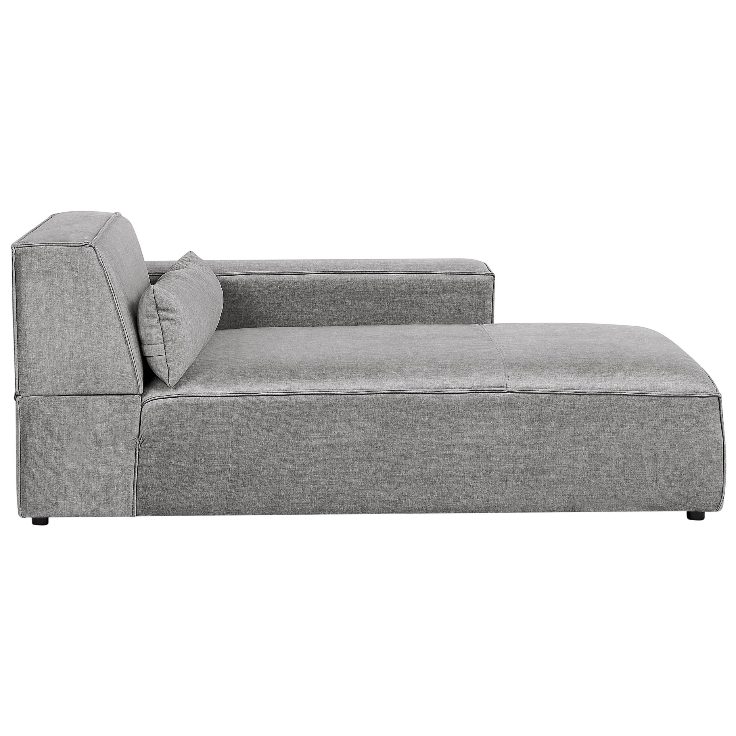 CHAISELONGUE-LINKSSEITIGE Stoff Grau Hellnar - Dunkelgrau/Grau, Textil (102/70/176cm) - Beliani