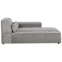 CHAISELONGUE-LINKSSEITIGE Stoff Grau Hellnar - Dunkelgrau/Grau, Textil (102/70/176cm) - Beliani