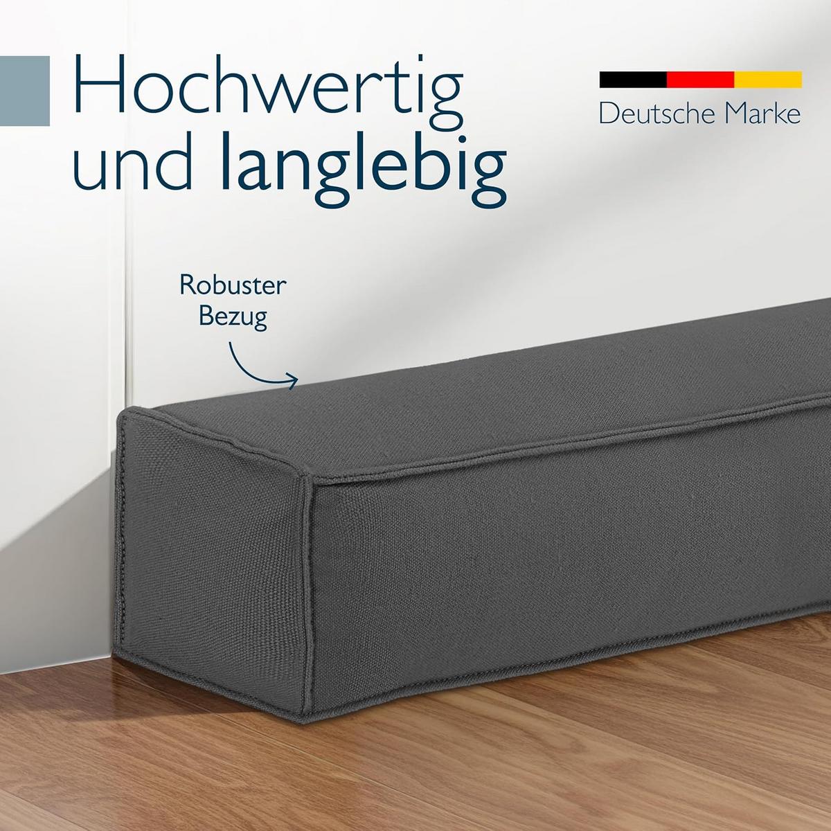ZUGLUFTSTOPPER Marin OM 6,5x130cm Anthrazit - Anthrazit, Textil (6/130cm) - Beautissu 