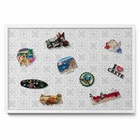 MAGNETTAFEL 60x40 cm Weißer Rahmen Regulares Ornamentmuster - Anthrazit, Metall (60/50/0.4cm) - TULUP