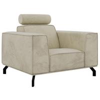 SESSEL VESANO - Beige Velvet - Beige/Schwarz, Textil/Metall (109/90/95cm) - MKS