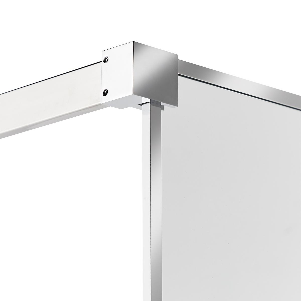 DUSCHWAND 80/190 cm Silber Waspam - Transparent/Silberfarben, Glas (80/190cm) - Beliani