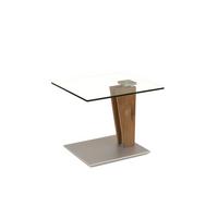 BEISTELLTISCH höhenverstellbar Catlee 55x47x47 Massivholz Wildeiche - Wildeiche/Transparent, Glas (55/47/47cm) - 58aufmkessel