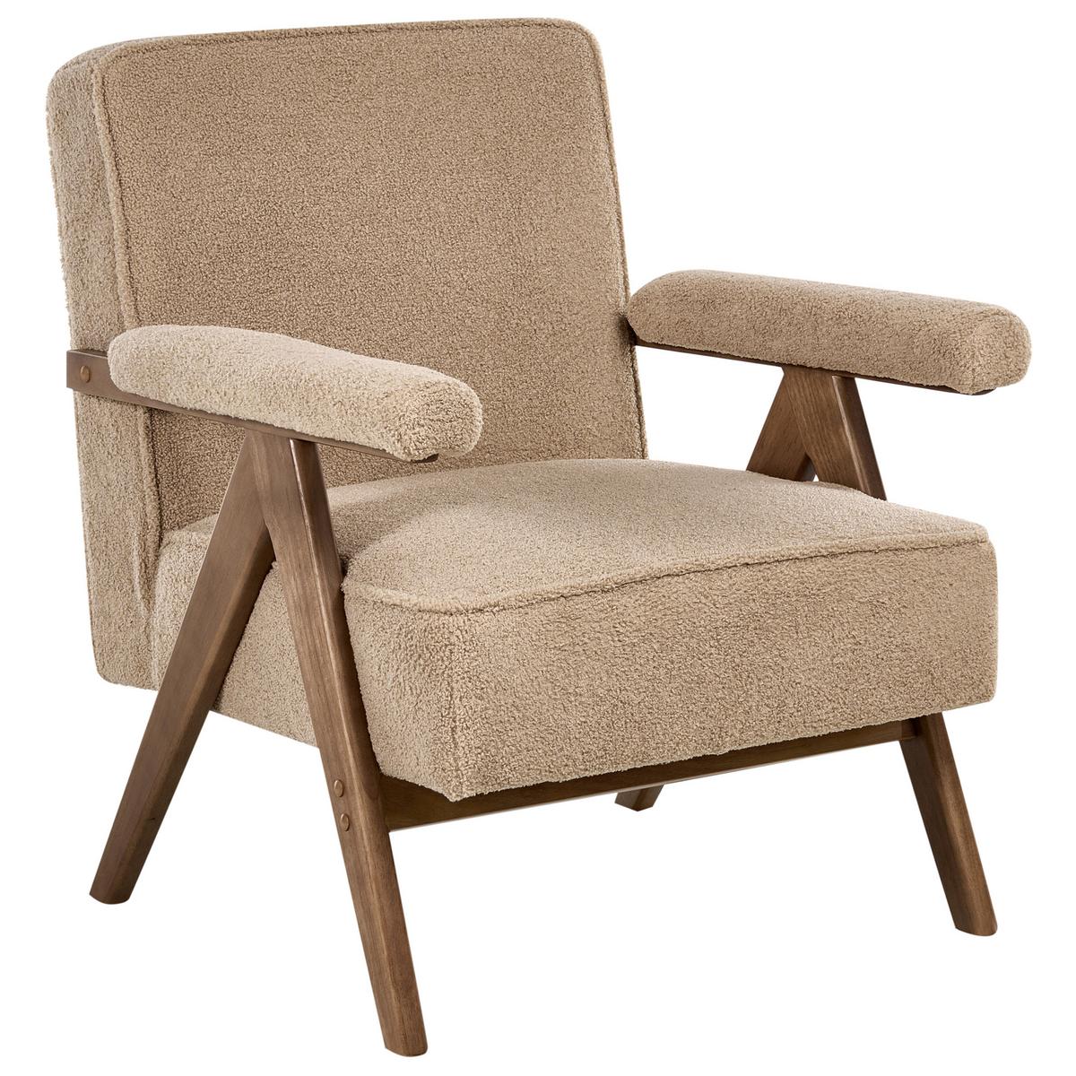 SESSEL Beige Evje - Sandfarben/Braun, Textil (70/81/72cm) - Beliani