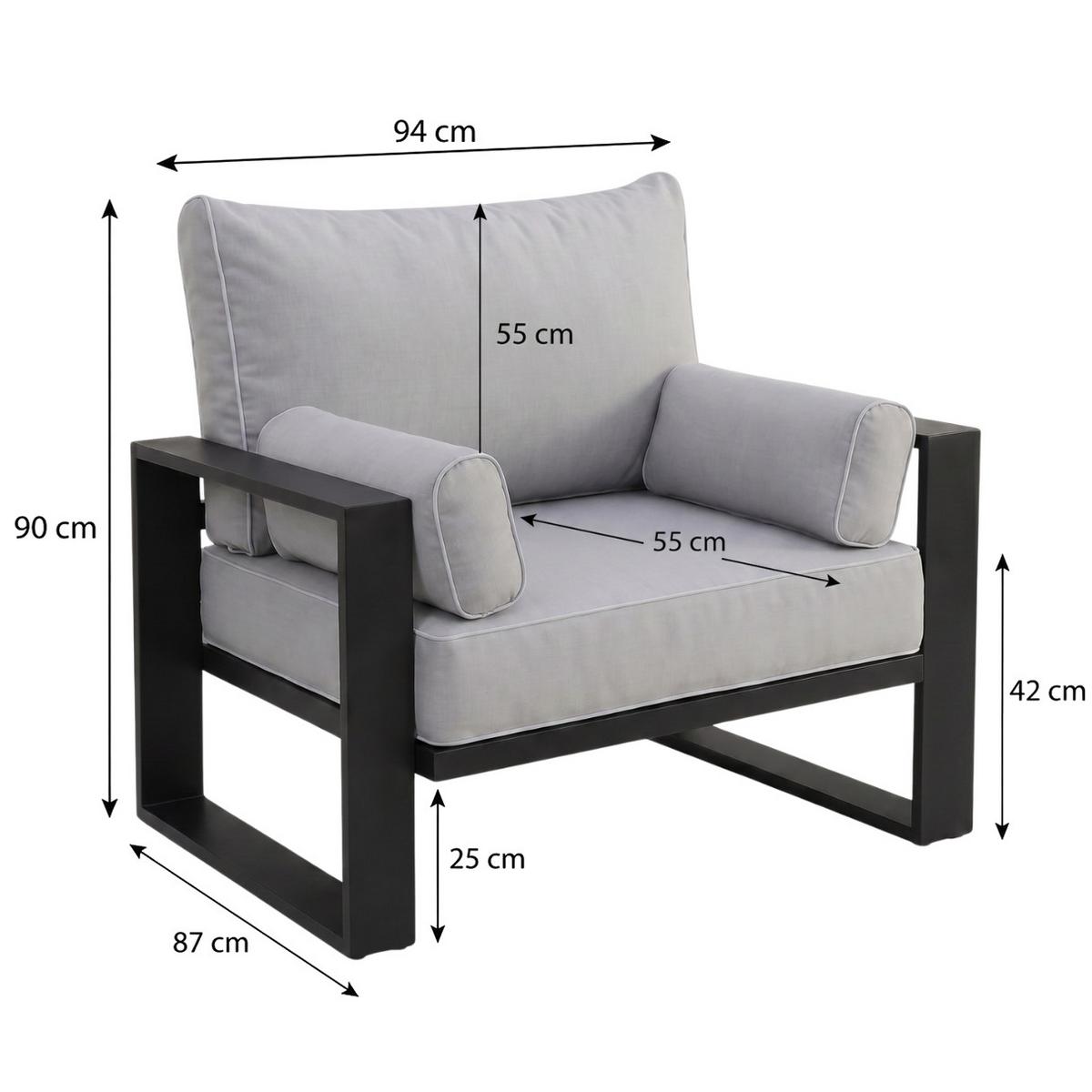LOUNGESESSEL Verdino mit Metallrahmen Blaugrau - Blaugrau, Metall (94/90/87cm) - Beautysofa
