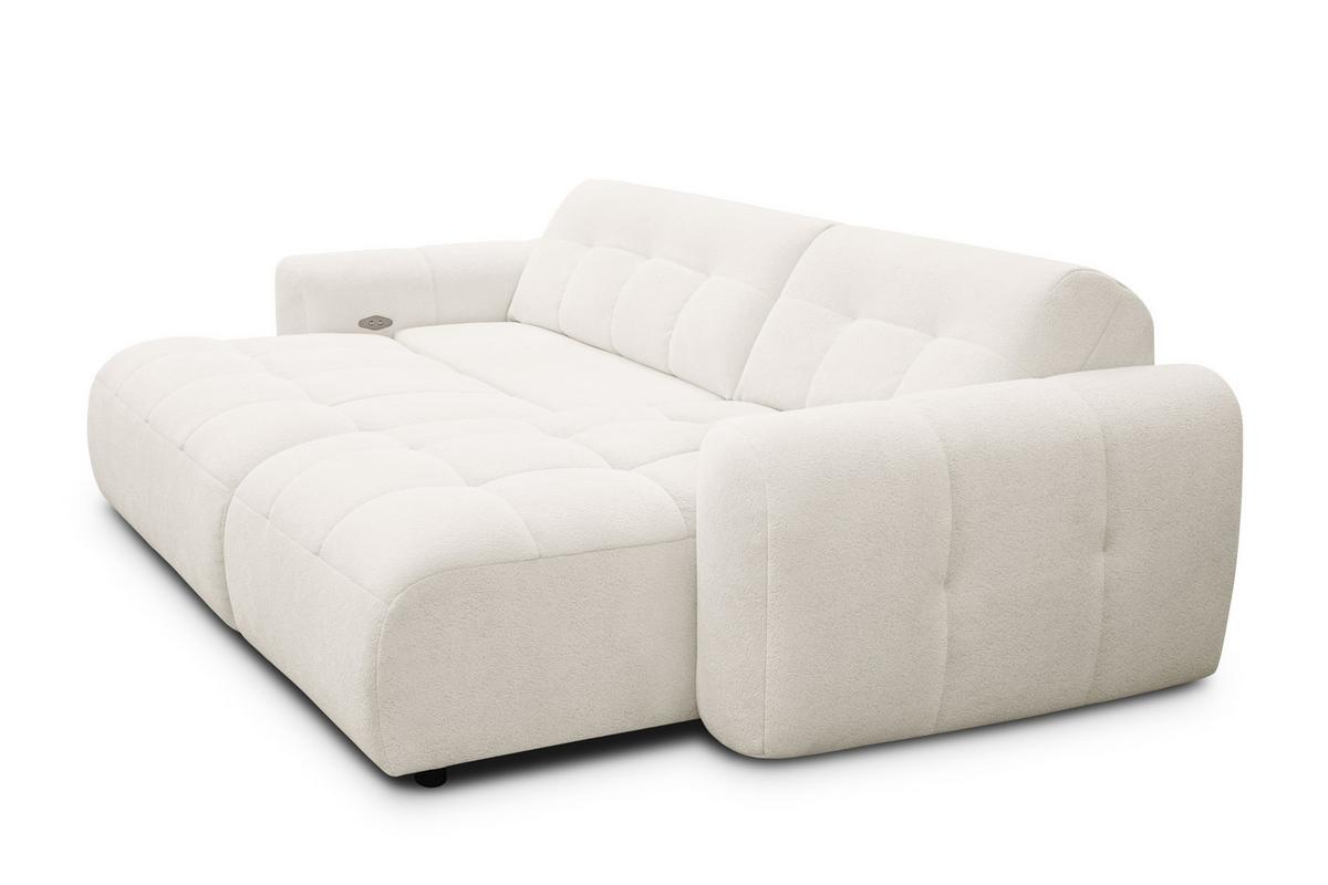 ECKSOFA LUMERO 4-Sitzer RECHTS, creme - Creme/Schwarz, Holz/Textil (275/166cm) - Courtois Laville