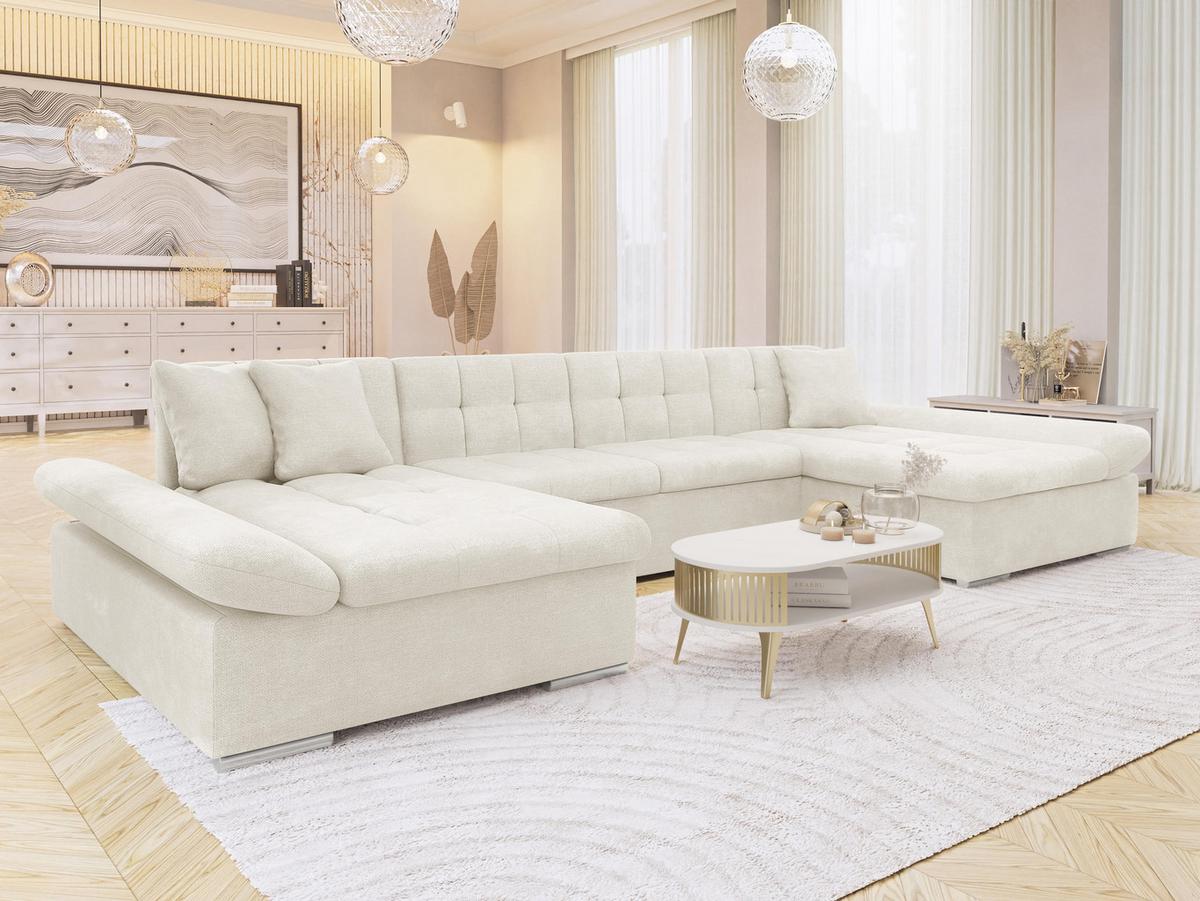 WOHNLANDSCHAFTEN Alia - Champagner, Holz/Textil (360/75/160cm) - MIRJAN24