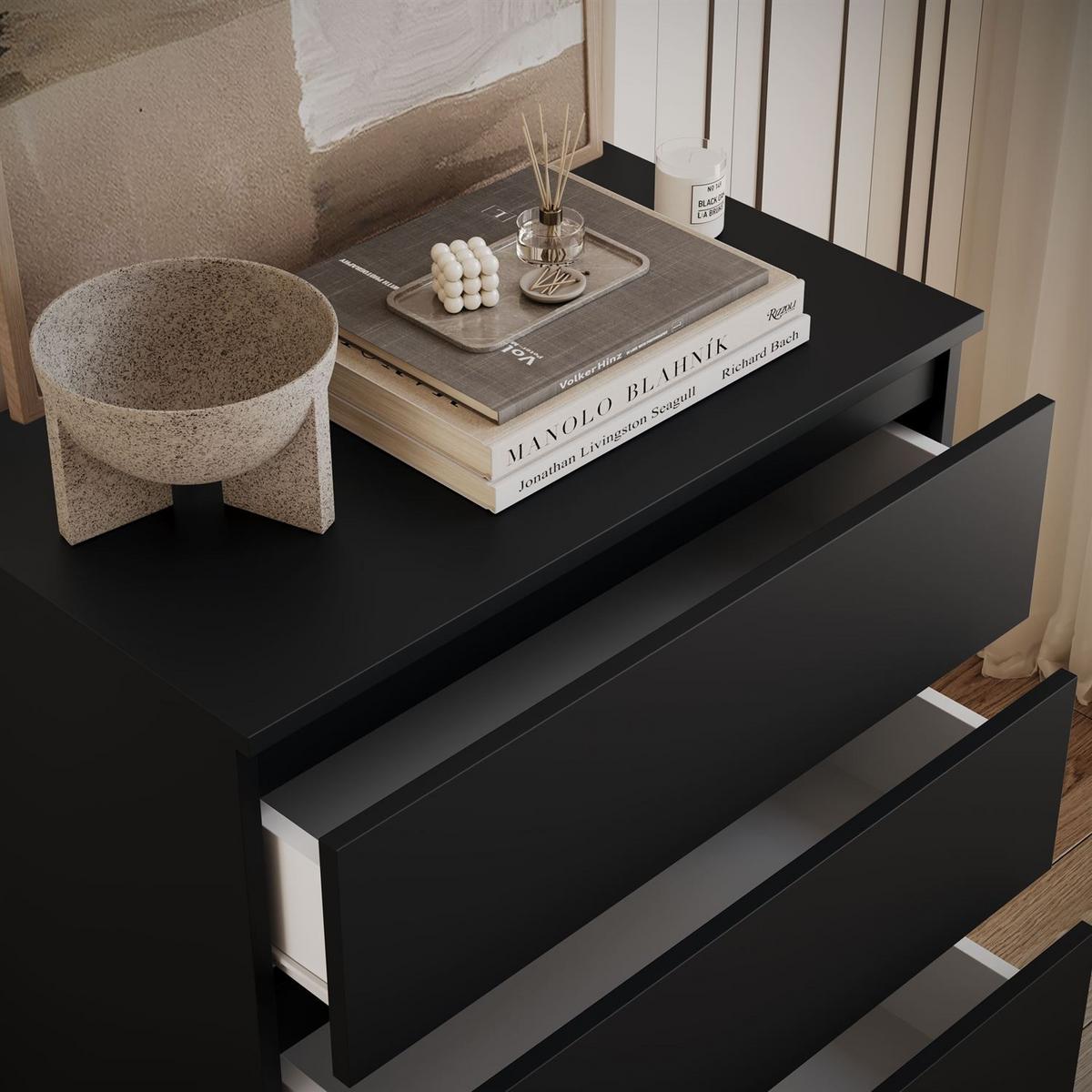HIGHBOARD HANA M4 70 Schwarz matt - Schwarz, Holzwerkstoff (70/97/40cm) - Lookway