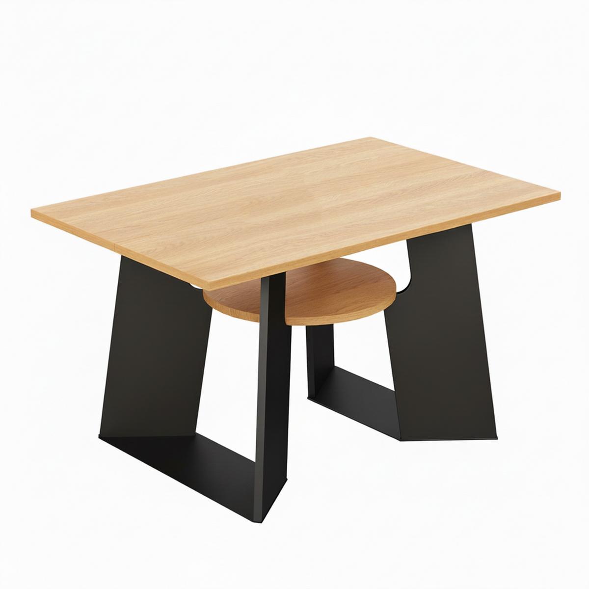 ESSTISCH Haustierfreundlich Holz-Schwarz mit Ablage & Katzenbereich - Weiß, Holzwerkstoff (85/130/75cm) - Urban Meuble