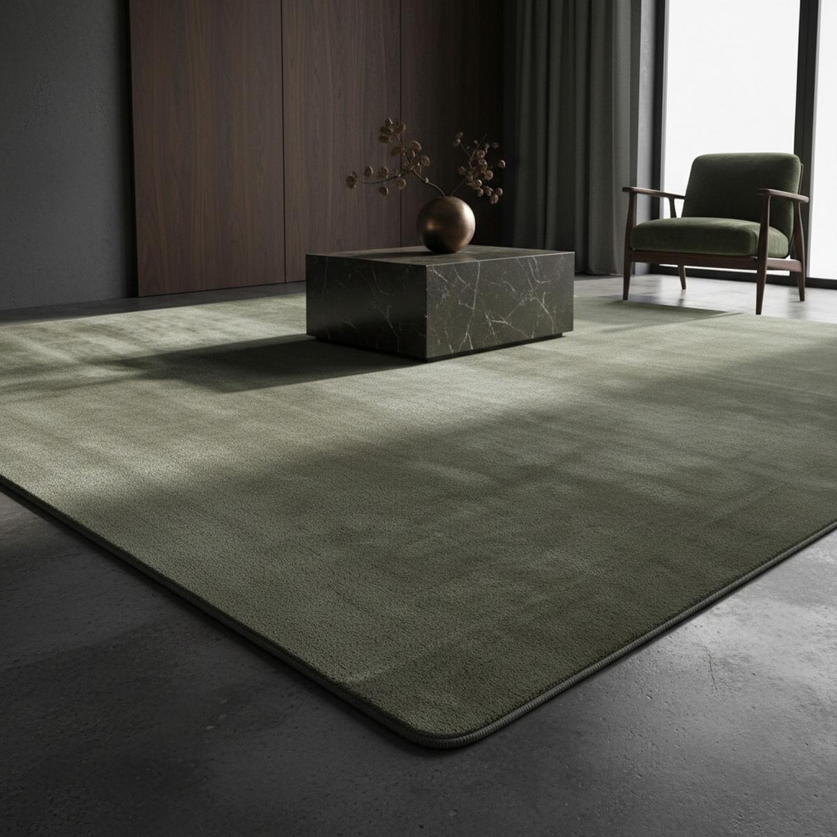 KURZFLORTEPPICH Waschbar ISAR, einfarbig, Grün, 160 x 220 cm - Grün, Textil (220/160cm) - KADIMA DESIGN