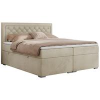 BOXBETT JASIR 160/200 - Beige Velvet - H3 - Beige, Holz/Textil (160/200cm) - MKS
