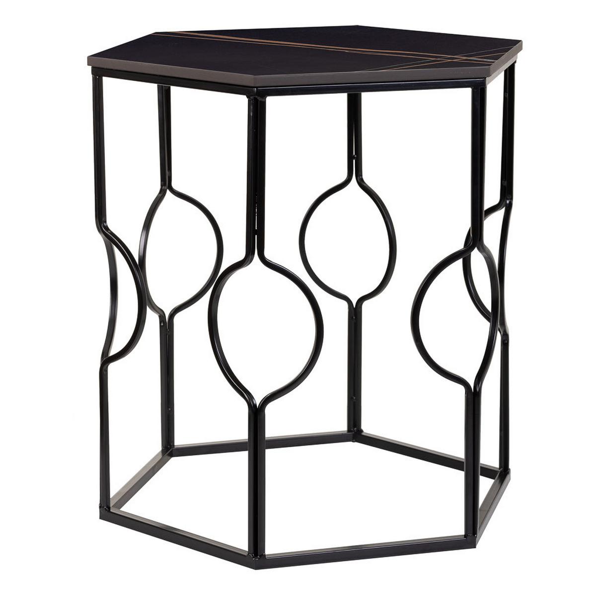 TISCH aus Metall, schwarz, 34x52x39cm, 2-tlg. - Schwarz, Metall (39/39/57cm) - Wanderlust