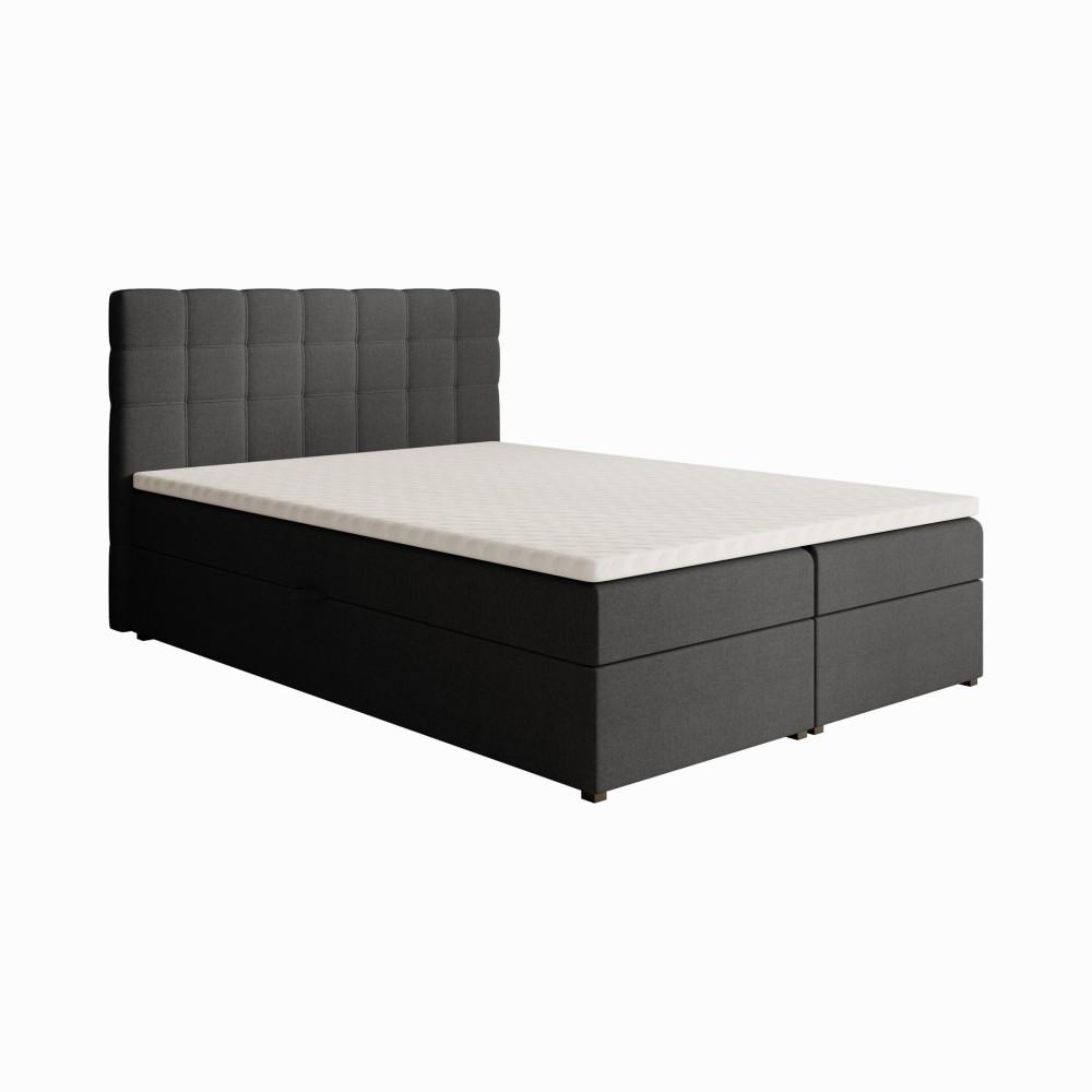 POLSTERBETT Topiq 144/203/103 schwarz - Schwarz, Holzwerkstoff/Textil (140/200cm) - Beautysofa