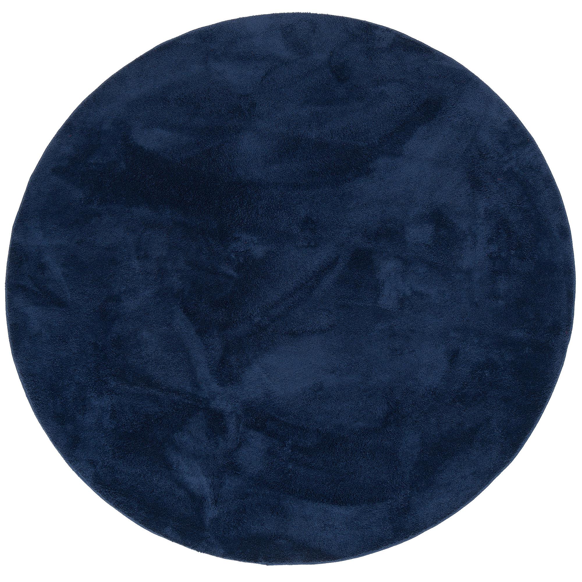 FELLTEPPICH SUPER SOFT PEARL RUND - Dunkelblau, Textil (120/120cm) - Pergamon