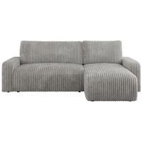 ECKSOFA ARGOS Hellgrau Cord - Hellgrau/Schwarz, Kunststoff/Textil (245/150cm) - MKS