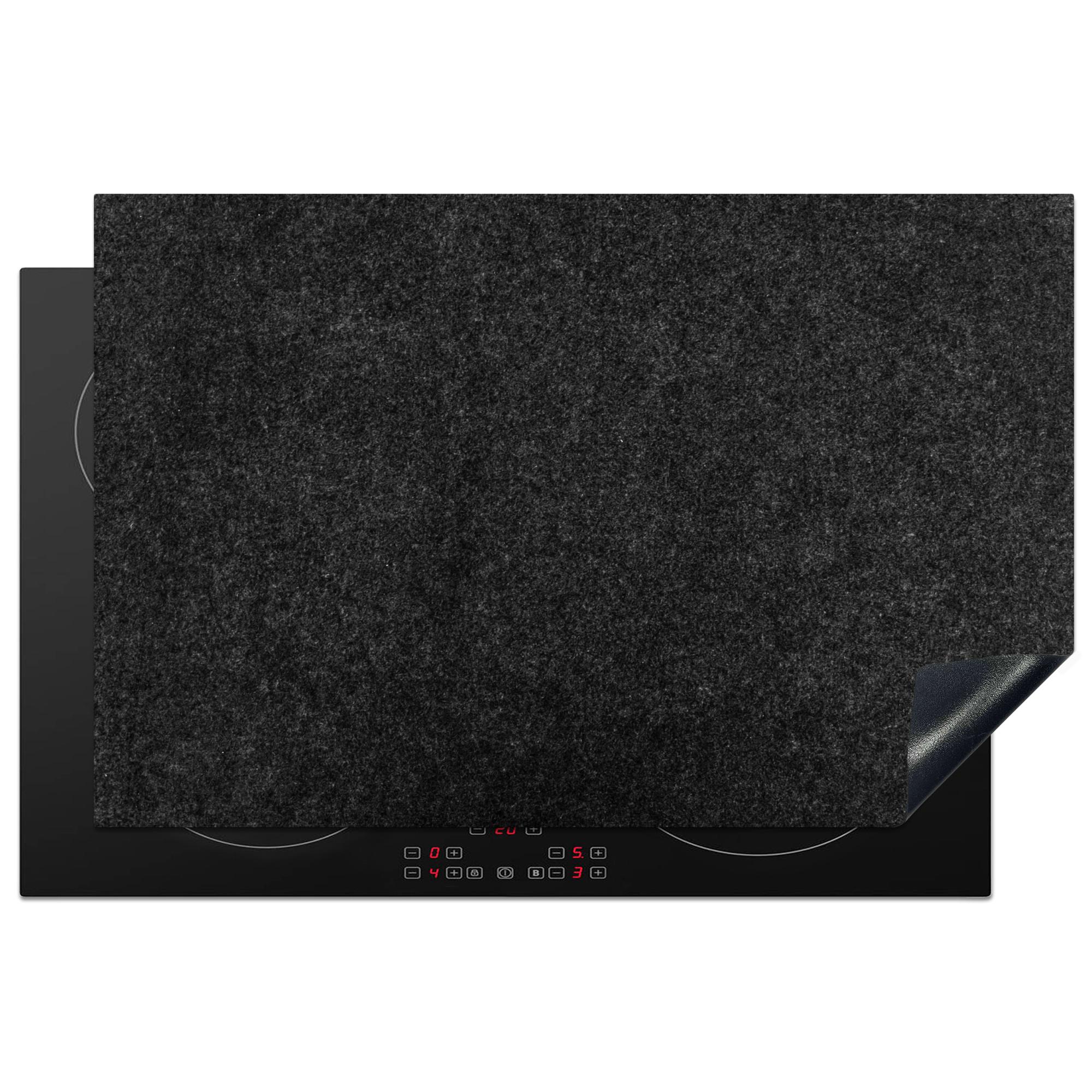 HERDABDECKPLATTE Granit - Schwarz - Granitstruktur - Dunkel Ceranfeldabdeckung 80x52 cm - Schwarz, Kunststoff (80/52/0.2cm) - MuchoWow