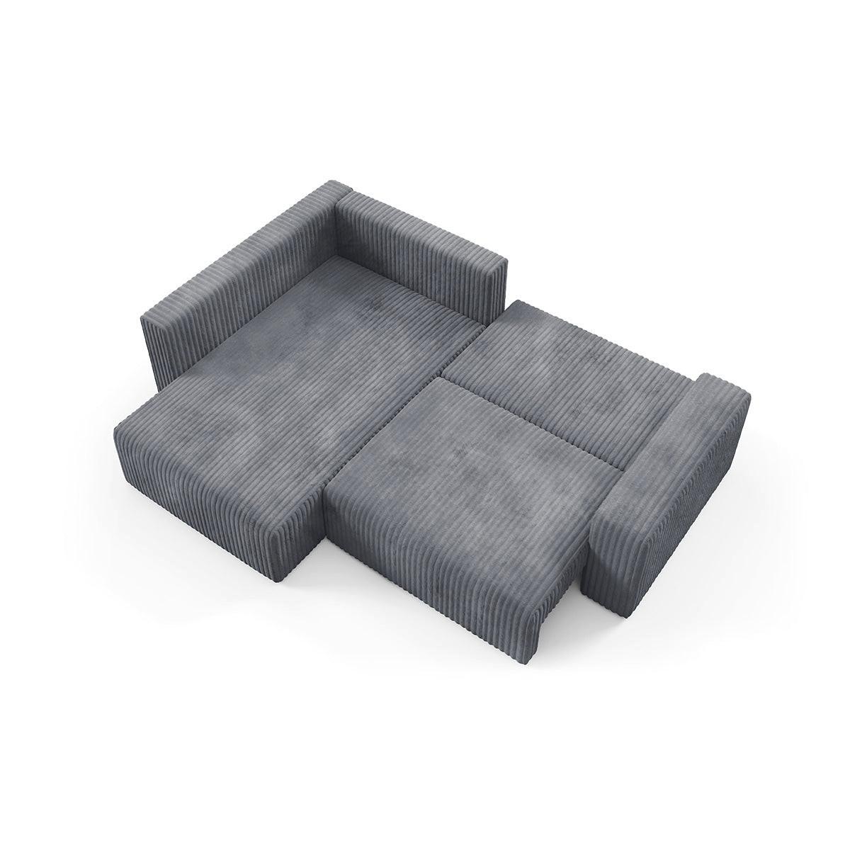 ECKSOFA Angela 4 Sitzplätze Dunkelgrau - Grau, Holz (245/182cm) - Petits-meubles