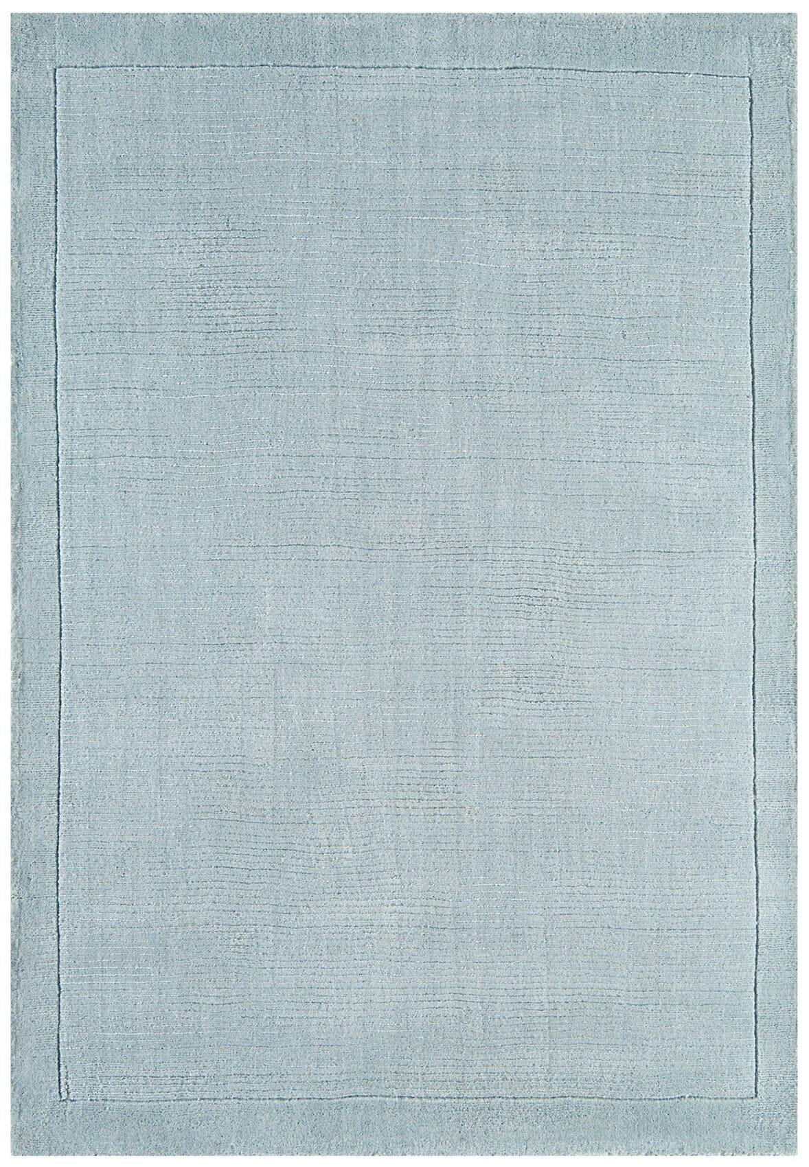 WOLLTEPPICH handgewebt STOW, mit Bordüre, Hellblaugrün, 160 x 230 cm - Blau, Textil (230/160cm) - KADIMA DESIGN