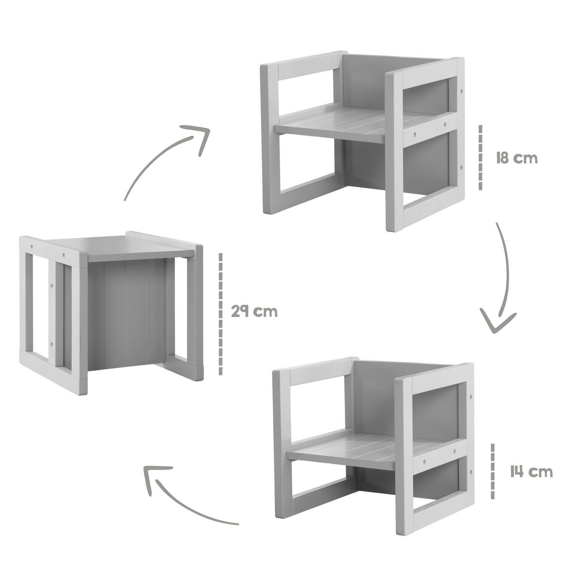 SITZHOCKER - Grau, Holzwerkstoff (30/30/30cm) - Roba