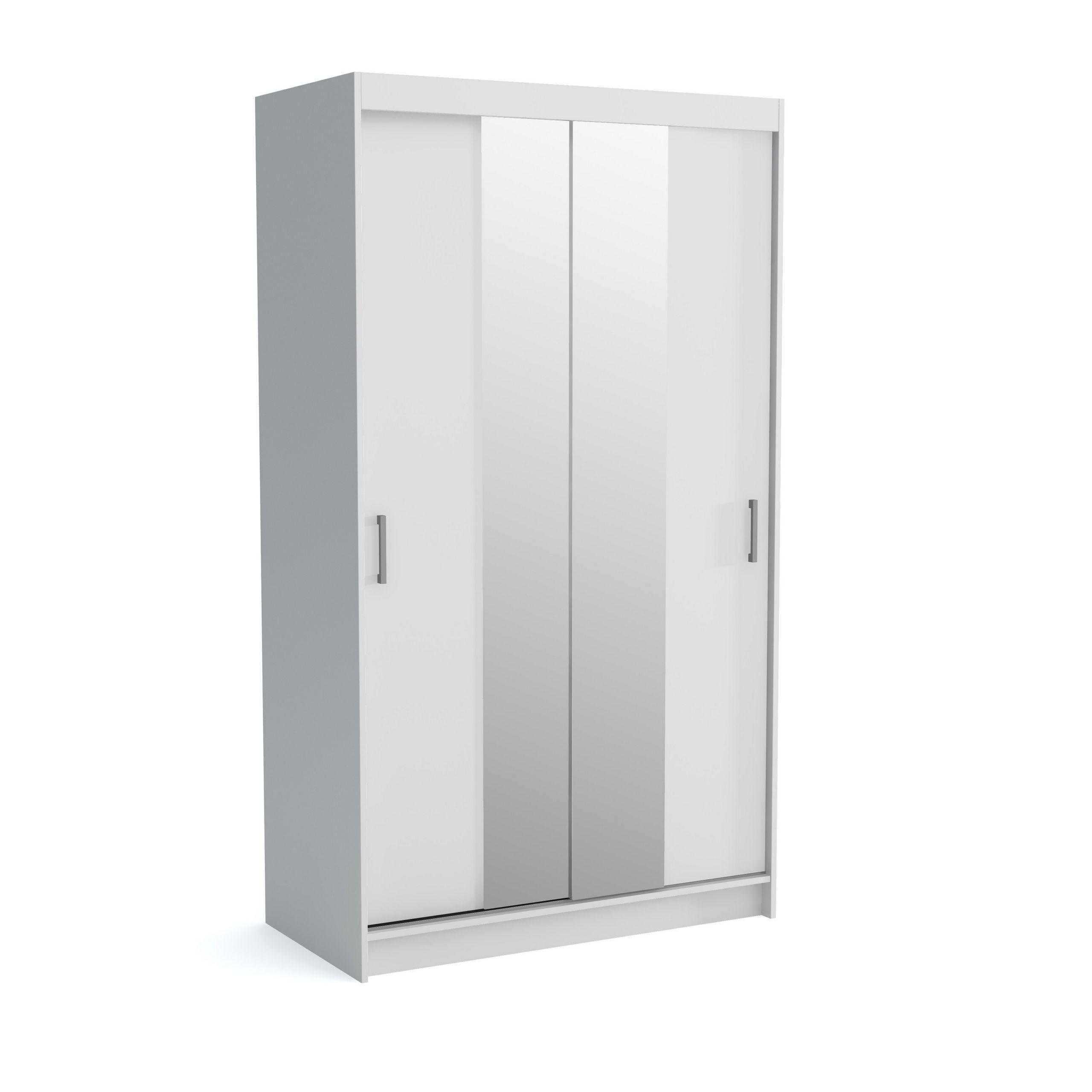 SCHWEBETÜRENSCHRANK NICOLA 120/215/60 cm 2-türig Weiß - Weiß, Holzwerkstoff (120/215/60cm) - MASSENO