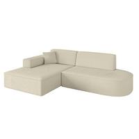 ECKSOFA Ottomane Links IREA-L1-v4 - 232x165x77 cm Beige - Hellbraun/Creme, Holzwerkstoff/Textil (232/165cm) - ALTDECOR