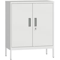 AKTENSCHRANK Stahl Weiß - Weiß, Metall (40/100/80cm) - HOMCOM