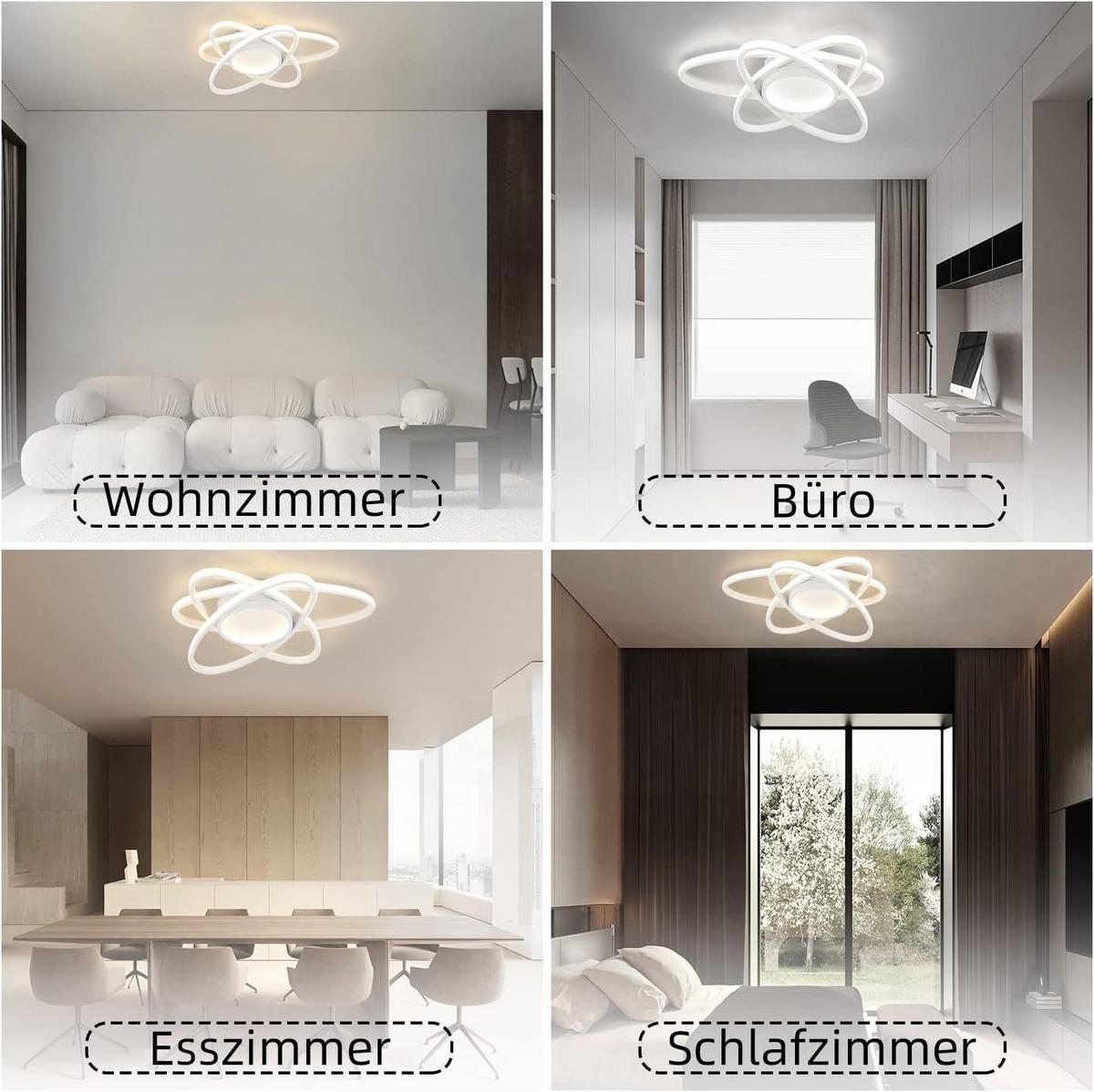 LED-DECKENLEUCHTE Verena 53/50/8 cm - Weiß, Metall (53/50/8cm) - Nettlife