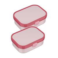 BROTDOSEN MIT EINSATZ & GABEL Campus Cool Pink 700 ml 2er Set - Pink, Kunststoff (13.2/6.1/17.8cm) - Mepal