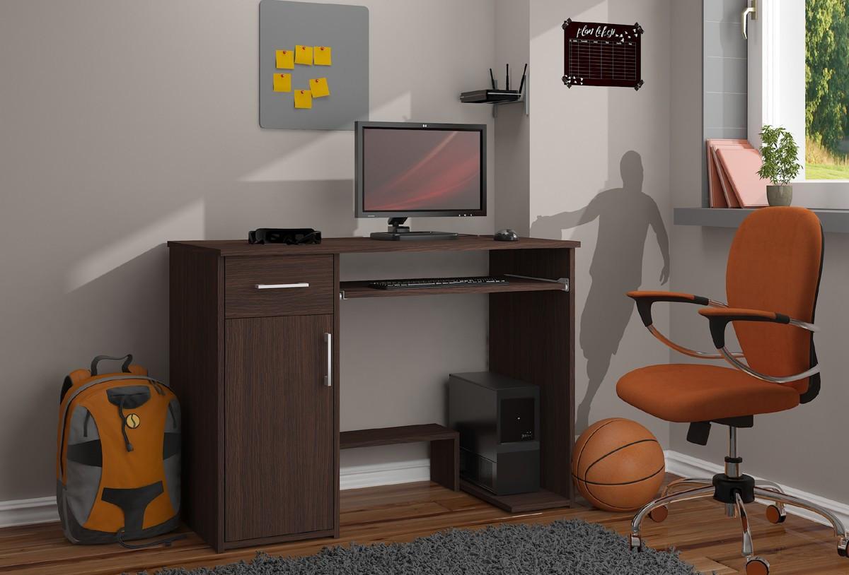 SCHREIBTISCH Dunkelbraun 74/90/50 - Dunkelbraun, Holzwerkstoff (120/55/74cm) - RAUMHIRSCH FURNITURE