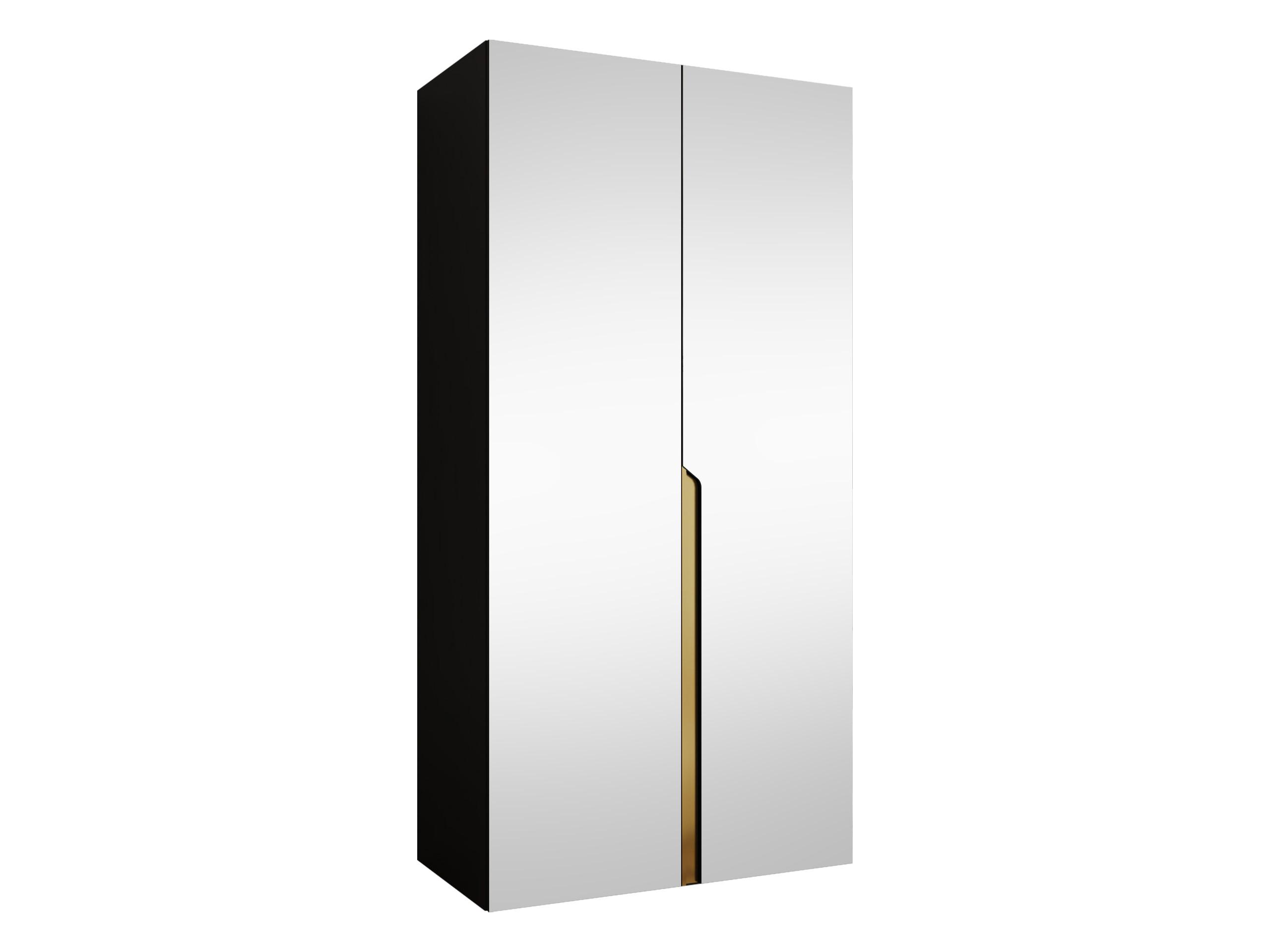DREHTÜRENSCHRANK Mila III 100 - Goldfarben/Schwarz, Holzwerkstoff/Kunststoff (100/202/52cm) - MIRJAN24