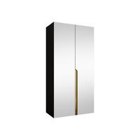 DREHTÜRENSCHRANK Mila III 100 - Goldfarben/Schwarz, Holzwerkstoff/Kunststoff (100/202/52cm) - MIRJAN24