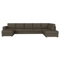 WOHNLANDSCHAFT Wilma Large Premium, Seite: Rechts - Schwarz/Braun, Holz/Textil (370/85/186cm) - MIRJAN24