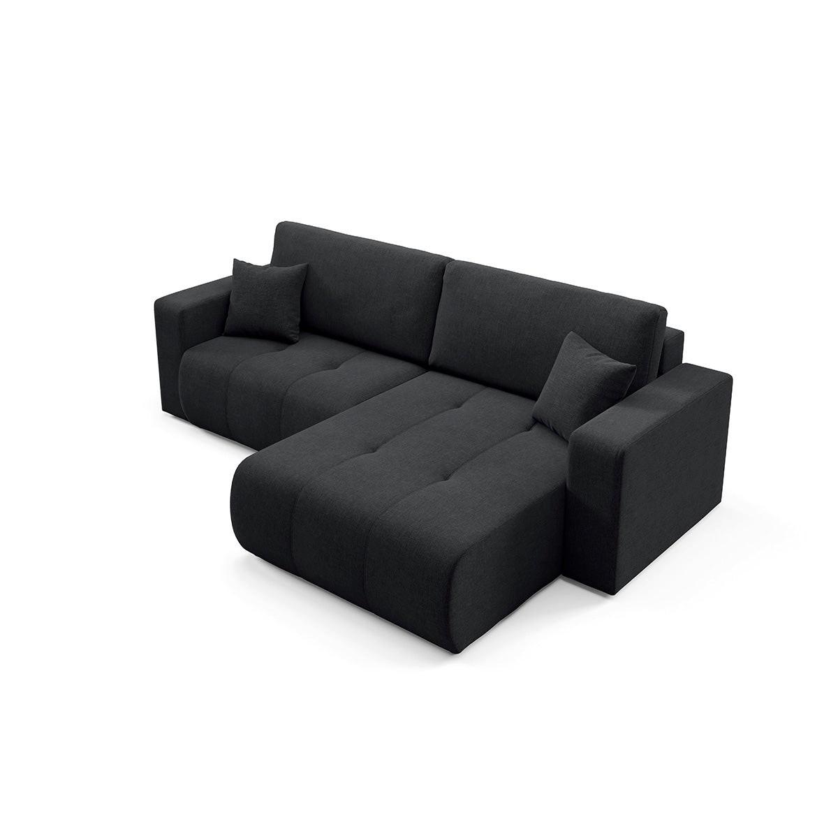 ECKSOFA Giulia 3 Sitzplätze Schwarz - Schwarz, Holz (244/149cm) - Petits-meubles