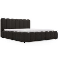 POLSTERBETT Smile 140x200 Bouclé-Stoff Schwarz - Schwarz, Textil (140/200cm) - Graingold